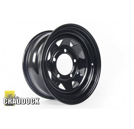 7X16 Black 8 Spoke Steel Wheel 5/165 ET0