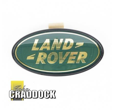Oval Badge Gold Letters on Green Background