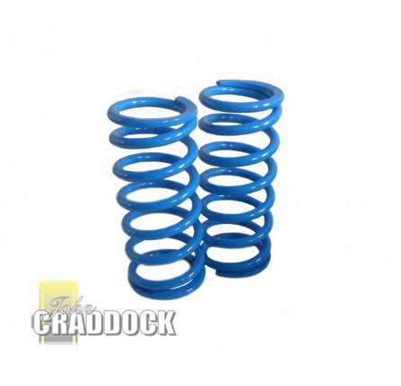 No Longer Available Bm Blue Spring Upgrade 90 Front 45MM. Range Rover Classic V8 Front 80MM. 90 Rear 30MM. Discovery 2 Rear 30MM.