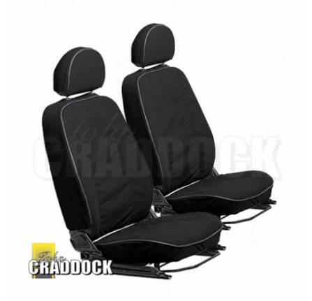 Defender Front Pair Canvas Seat Covers 2007 Onwards Black