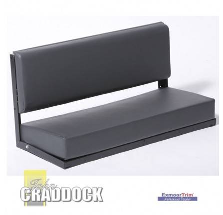 2 Man Bench Seat in Denim Twill Vinyl Black Powder Coat Frame (Back Brackets and Fixings)