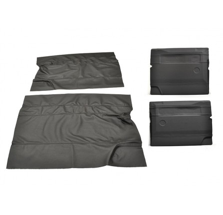 Door Trim Cover Kit Front Pair Defender - Black Leather - Bl