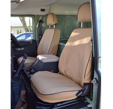 Canvas Seat Covers Front Outer Seats in Sand 90/110 2007 on