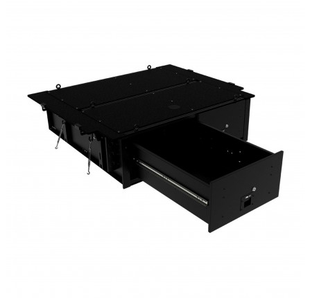 No Longer Available Front Runner Drawer Storage System this Drawer Kit Has 2 Lockable Drawers, 2 Keys Per Lock, 3 Tie Down Rails, 6 Tie Down Rings, Deck Completion Set, Face Completion Set, Brackets, All Necessary Installation Hardware, and Detailed 