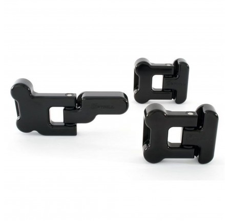 Optimill Defender Rear Door Hinges - Set Of 3 (Billet Aluminium) - Black