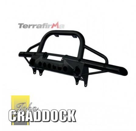 Terrafirma Tubular Winch Bumper with A Bar Defender without Air Con Includes Jacking and Recovery Points.