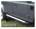 DEFENDER 110 SW SIDE STEP RAIDER TYPE BAR SILVER CHEQUER PLATE