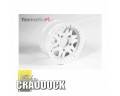 7X16 TERRAFIRMA WHITE ALLOY WHEEL 20MM OFFSET 1300KG LOAD RATED PER RIM (WHEEL NUTS INCLUDED) BEAD LOCK RINGS AND BOLT KIT SOLD SEPERATLEY.