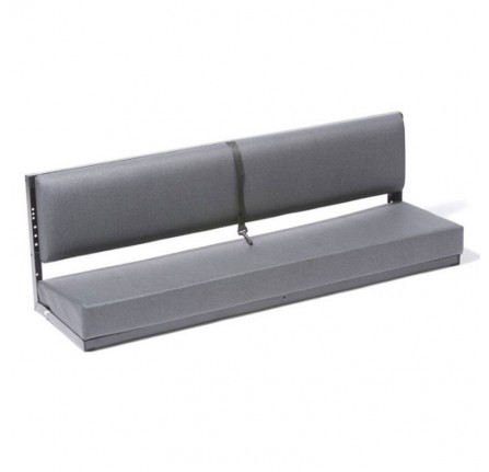 3MAN Bench Seat Denim Twill Vinyl B Black Powder Coat Frame (Back Brackets and Fixings)