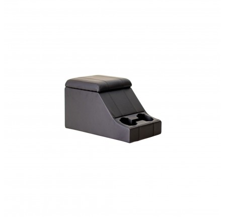 Premium Cubby Box - Full Black Leather - Black Stitching