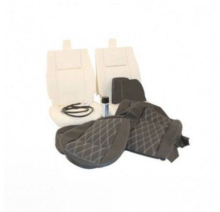 TD4 2ND Row 60/40 Split Inc. Headrests (4 Headres T Covers for Varients) in Diamond Black Xs