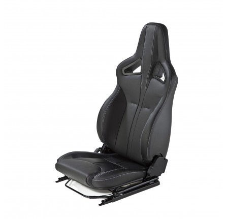 Elite Sports Seat (Heated) Pair Xs Black Vinyl - White Stitc