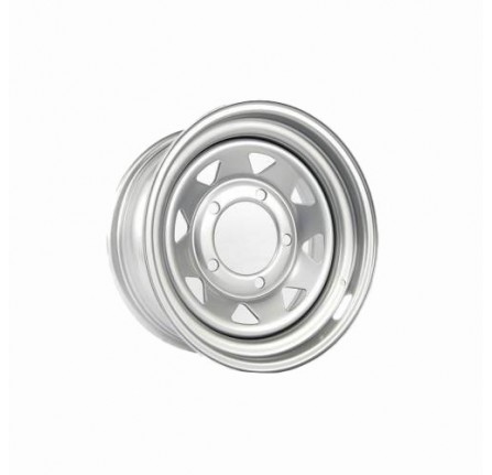 7X16 Silver 8 Spoke Steel Wheel 5/165 ET0