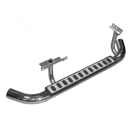 Side Steps Fire & Ice Style Stainless Steel with Rubber and Anodised Aluminium Top Defender 90 and 110 2 Door