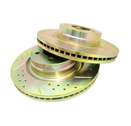 Performance Drilled & Grooved Front Brake Disc L322 x 2