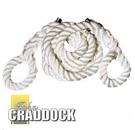 White Nylon Tow Rope 24mm x 5METRES 12, 000 Kg Ultimate Breaking Strength.