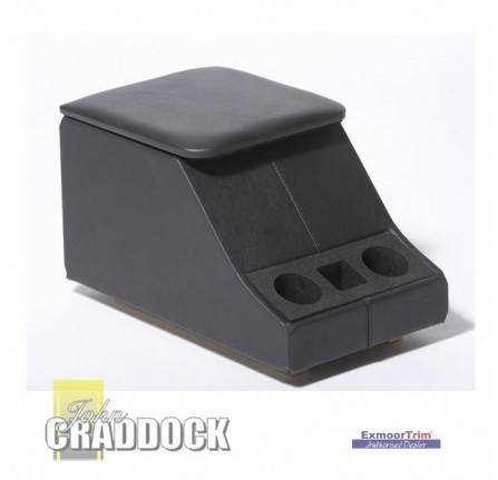Cubby Box Grey Leather with Cup Holder