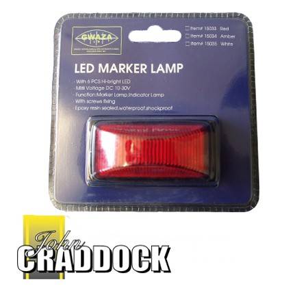 Led Red Marker Lamp 12/24V 74 x 38 x 30mm