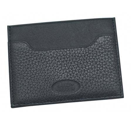 Land Rover Card Holder Premium Soft and Supple Fine and Heavy Grained Black Leather Card Holder with Alcantara Lining Detail and Multi-card Sections