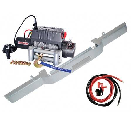 Defender Winch Bumper Non Air Con with DB1200I Steel Cable Includes Extended Wiring Kit