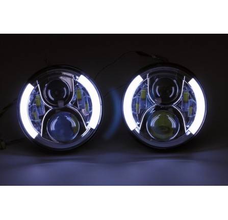 7" Black Cree Led Headlights with Angel Eyes Drl for Off Road Use