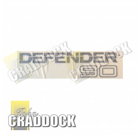 Decal Rear -defender 90- (Light Grey on Clear Background)