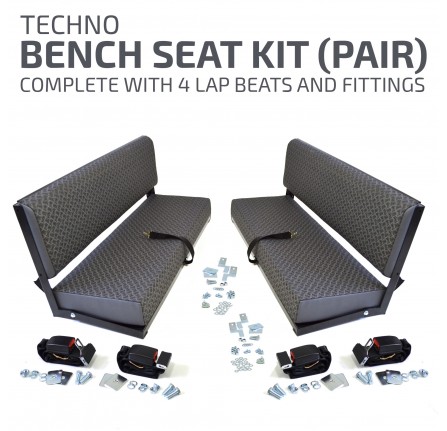 No Longer Avaialble Bench Seat Kit Pair with Four Lap Nch Seat Package. Two Bench Seats Finish in Techno Cloth Complete with Four Lappets and All Fittings.