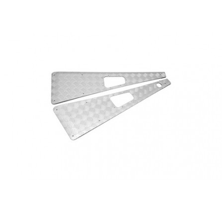 Chequer Plate Kit 3mm Wing Top Silver Per Pair Anodised RHD with Aerial Hole Boxed with Fitting Kit 90/110
