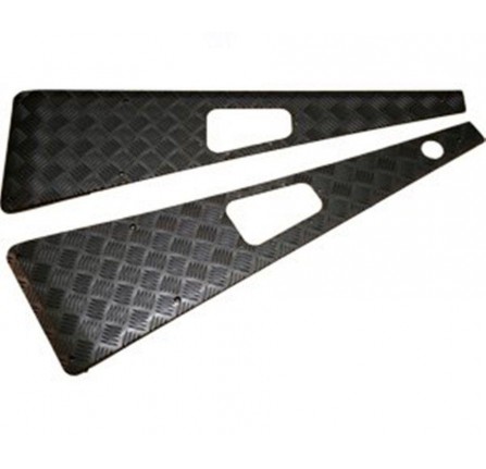 Defender Black Powder Coated Wing Tops Pair with Left-handed Aerial Hole