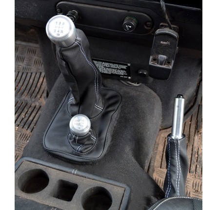 Alloy Premium Gear Shift & Gaiter Kit - LT77 - Black Leather