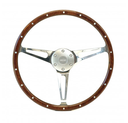 Evander Wood Rim 15" Steering Wheel & Silver 48 Spline Boss