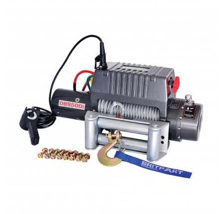 9500LB Britpart Electric Winch (4309KG) Motor Output 3.6KW (4.8HP) Maximum Line Pull/Motor Current 9500LBS (4309KG)/365A