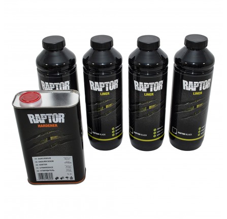 Raptor - 4LTR Kit Black Kit Contains 4LTR Raptor and 250ML Raptor Hardner