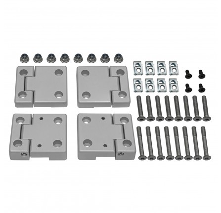 Front Aluminium Replacement Door Hinges for Series 3 and Defender with Stainless Steel Hinge Pins (4 Hinges Per Set, Natural Finish Comes Complete with Fixings)