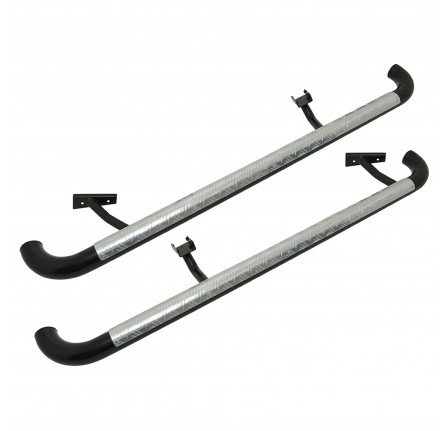 Side Protectors Black with Chequer Plate for Defender 110