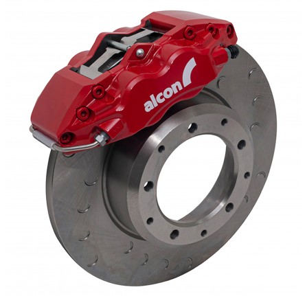 Alcon 4 Piston Rear Disc Caliper Kit - Defender 16" & 18" Wheels - Red