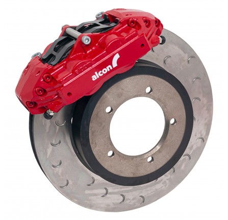 Alcon 4 Piston Front Disc Caliper Kit - Defender 16" Wheels - Red