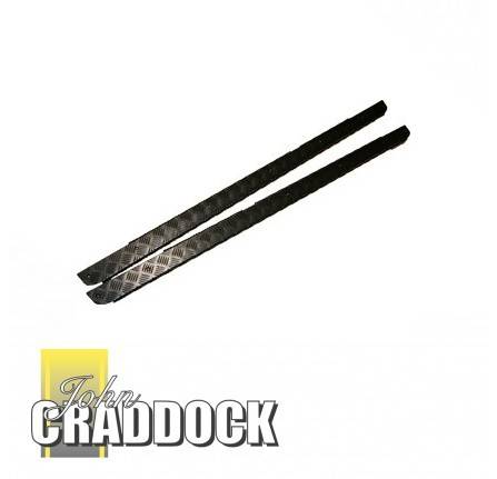 Chequer Plate Kit 3mm Sill Protectors 110 3 Door Black Boxed Pair with Fixings