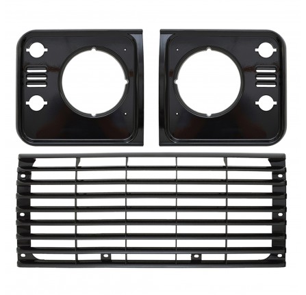 Grille & Head Lamp Surround Set Santorini Black for Defender