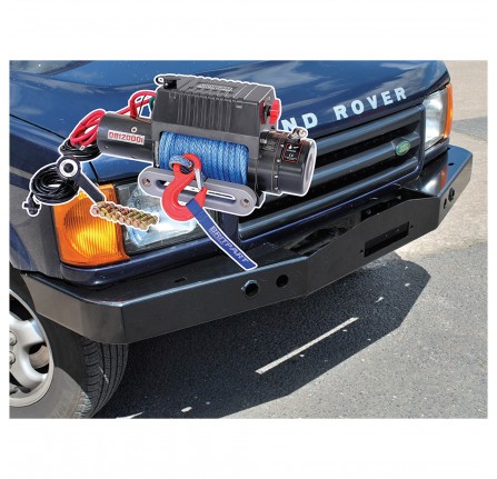 Britpart Discovery 2 Winch Kit DB12000I with Dyneema Rope Steel Bumper