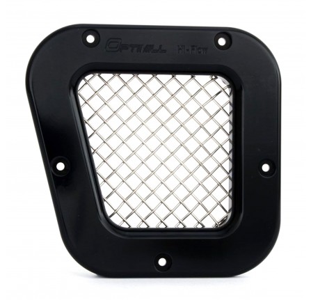 Optimill Defender Wing Vent - Left N/S (Billet Aluminium) - Black with Black Mesh