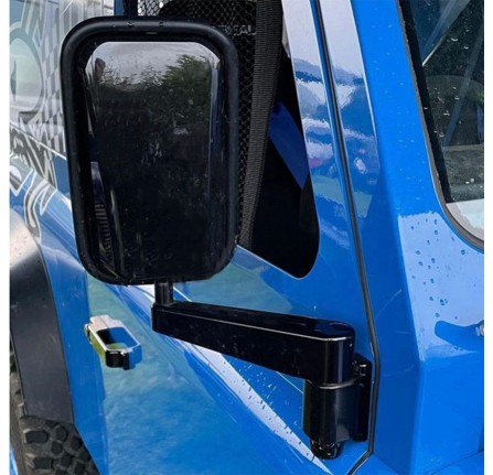 Optimill Defender Wing Mirror Arms with Puddle Lights (Billet Aluminium) - Black
