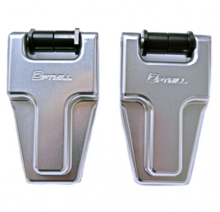 Optimill Defender Security Bonnet Hinges (Billet Aluminium) - Silver