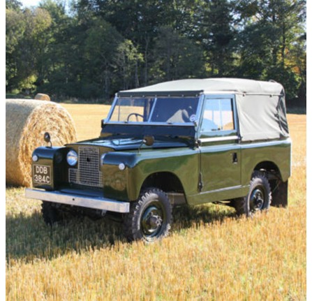 88 Inch Series Full Hood 1958-84 Khaki Green Plain Sides Genuine Exmoor Double Weave Canvas Not Polycotton