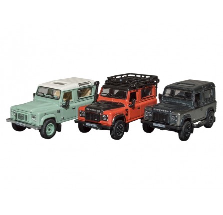 Land Rover Defender Heritage 3 Car Set Die-cast 1:76 Scale