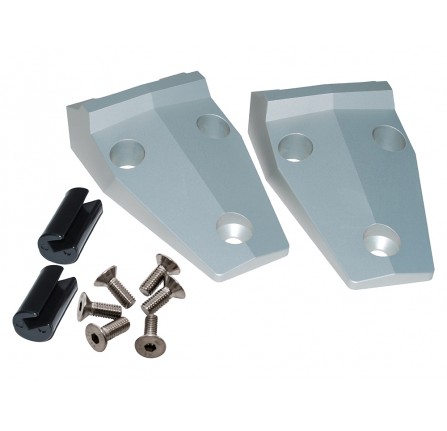 Aluminium Defender Bonnet Hinge Kit Silver Inc Hinges, Hinge Bushes, Stainless Steel Bolts