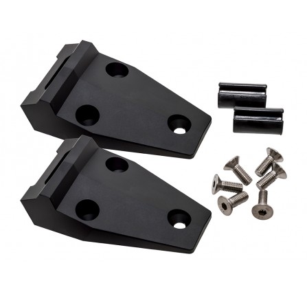 Aluminium Defender Bonnet Hinge Kit Black Inc Hinges, Hinge Bushes, Stainless Steel Bolts