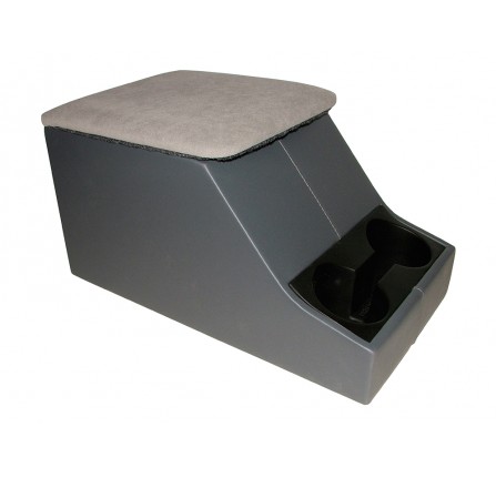 Cubby Box Defender Xs Style Grey Top with Cup Holders