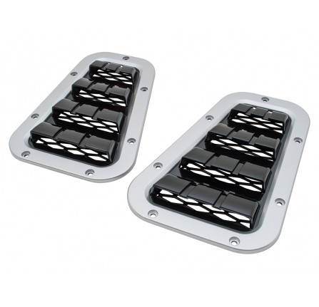 Xs Bonnet Vent Set Silver with Black Mesh