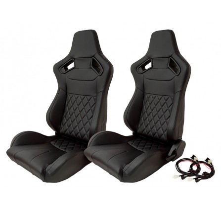 Defender Diamond Pattern Sport Seats - Set Of 2 - Heated